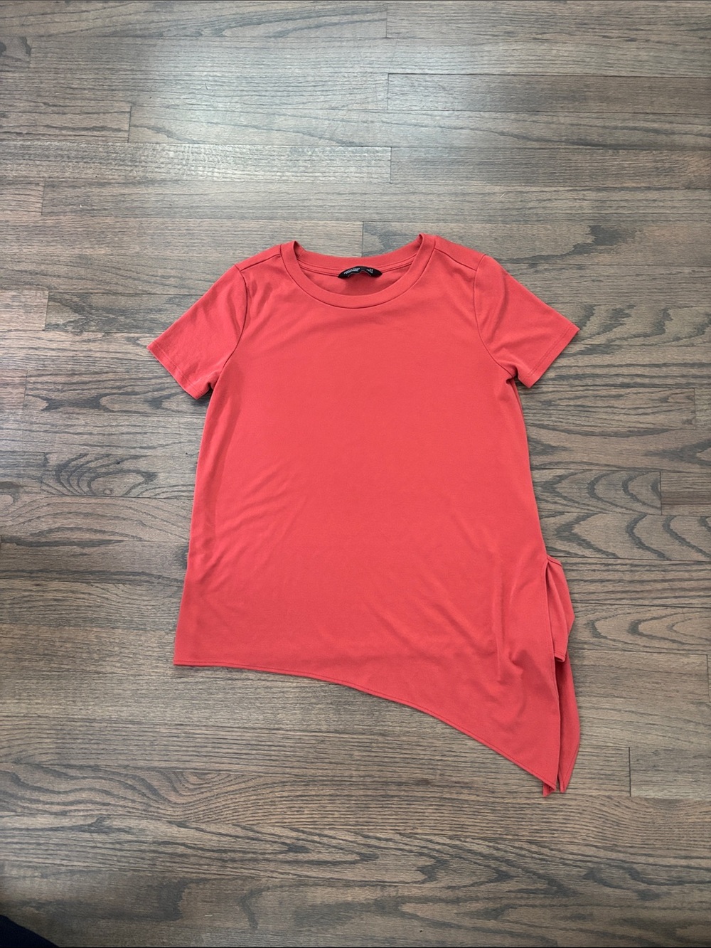 Chic Orange Short Sleeve Tie-Front Top